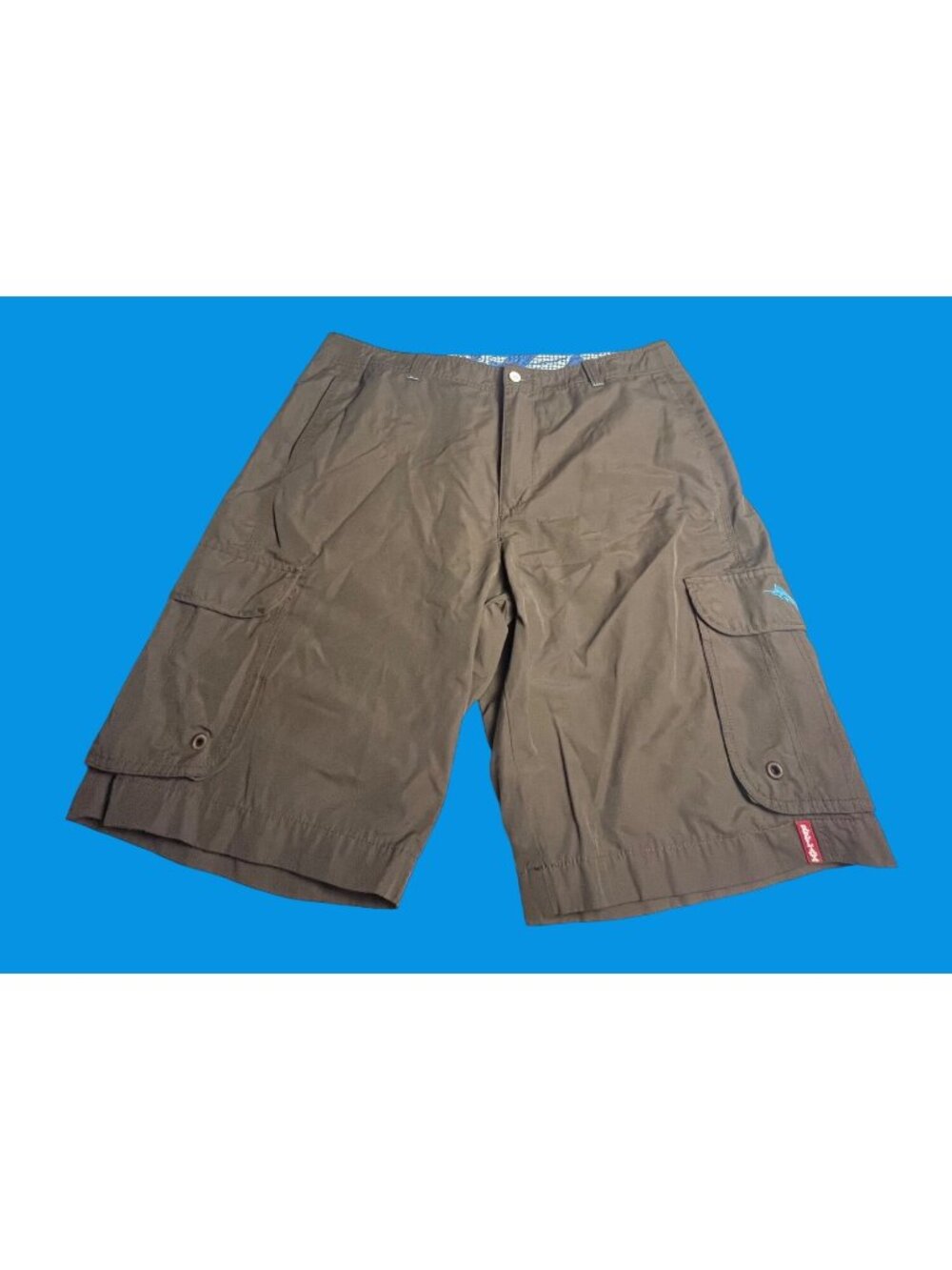 Tommy Bahama Relax Cargo Shorts 38 Brown Cotton Blend Embroidered Logo vacation